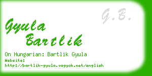 gyula bartlik business card